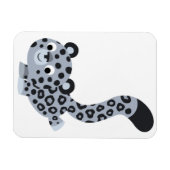 Niedlicher Cartoon Snow Leopard Flexible Magnet (Horizontal)