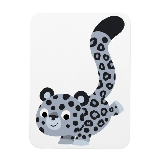 Niedlicher Cartoon Snow Leopard Flexible Magnet (Vertikal)