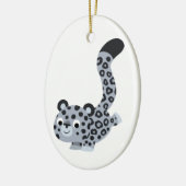 Niedlicher Cartoon Snow Leopard Ornament (Links)