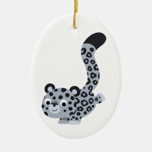 Niedlicher Cartoon Snow Leopard Ornament