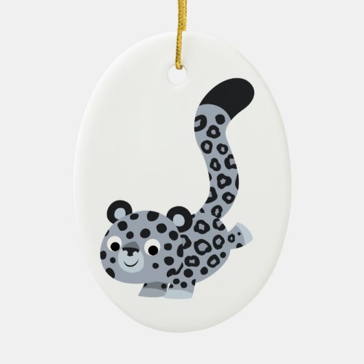 Niedlicher Cartoon Snow Leopard Ornament (Vorne)