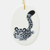 Niedlicher Cartoon Snow Leopard Ornament (Hinten)