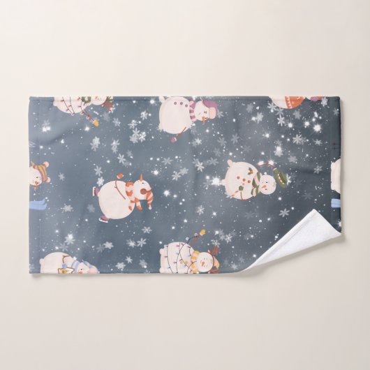 Niedlicher Cartoon Snowman Badhandtuch Set (Handtuch)