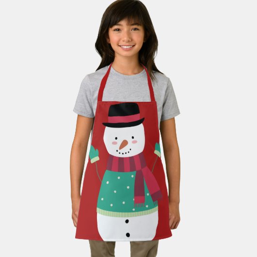 Niedlicher Cartoon Snowman Festliche Weihnachten Schürze (Insitu)