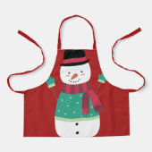 Niedlicher Cartoon Snowman Festliche Weihnachten Schürze (Vorderseite)