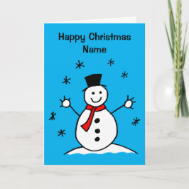 Niedlicher Cartoon Snowman Frohes Weihnachten Karte