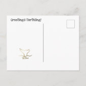 Niedlicher Cartoon Space Alien I Come In Peace Sig Postkarte (Rückseite)