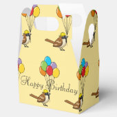 Niedlicher Cartoon Sparrow mit Balloons Geburtstag Geschenkschachtel (Geöffnet)