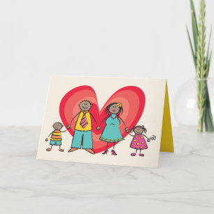 Niedlicher Cartoon Spaß Happy Familienfreude Liebe Feiertagskarte