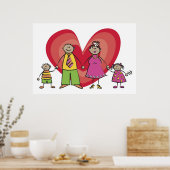Niedlicher Cartoon Spaß Happy Familienfreude Liebe Poster (Küche)