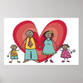 Niedlicher Cartoon Spaß Happy Familienfreude Liebe Poster (Vorne)