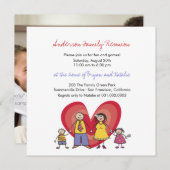 Niedlicher Cartoon Spaß Happy Family Wiedersehen P Einladung (Vorne/Hinten)