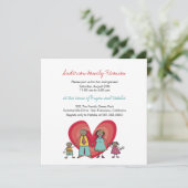 Niedlicher Cartoon-Spaß-laden glückliches Einladung (Stehend Vorderseite)