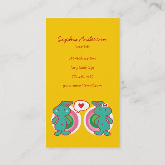 Niedlicher Cartoon Spaß Sweet Funny Funny Funky Visitenkarte (Vorderseite)