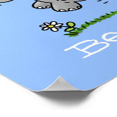 Niedlicher Cartoon-Springen von Elefanten Poster (Ecke)
