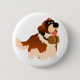 Niedlicher Cartoon St Bernard Button Abzeichen