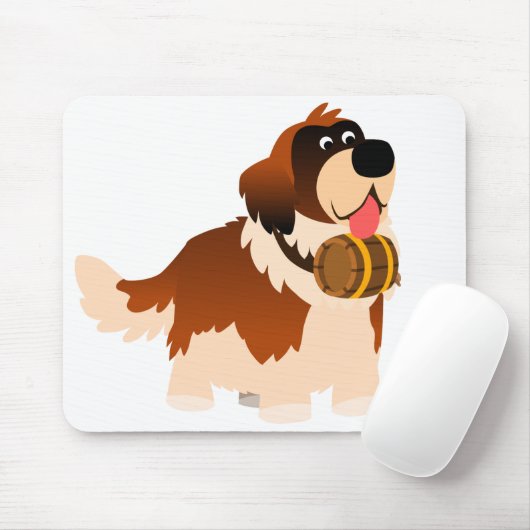 Niedlicher Cartoon St Bernard Mousepad (Mit Mouse)