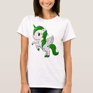 Niedlicher Cartoon St. Patrick's Day Unicorn Pegas T-Shirt