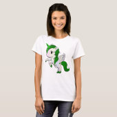 Niedlicher Cartoon St. Patrick's Day Unicorn Pegas T-Shirt (Vorne ganz)