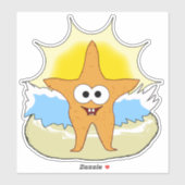 Niedlicher Cartoon Starfish Aufkleber (Blatt)