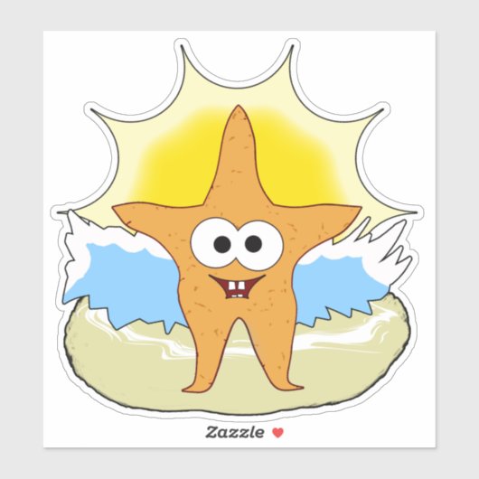 Niedlicher Cartoon Starfish Aufkleber (Blatt)