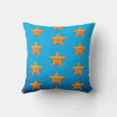 Niedlicher Cartoon Starfish Blauer Ozean Kissen (Rückseite)