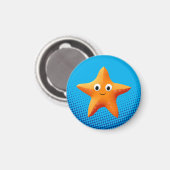 Niedlicher Cartoon Starfish Blauer Ozean Magnet (Vorderseite/Rückseite)