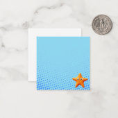 Niedlicher Cartoon Starfish Blauer Ozean Mitteilungskarte (Vorderseite/Rückseite Beispiel)