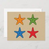Niedlicher Cartoon Starfish Set Feiertagspostkarte (Vorne/Hinten)
