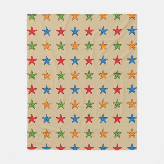 Niedlicher Cartoon Starfish Set Fleecedecke (Vorderseite)
