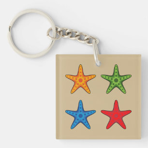 Niedlicher Cartoon Starfish Set Schlüsselanhänger