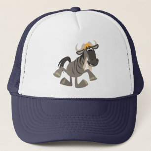 Niedlicher Cartoon Steche Tanz Wildebeest Hat Truckerkappe