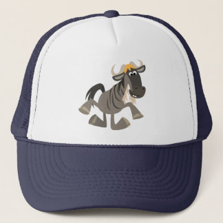 Niedlicher Cartoon Steche Tanz Wildebeest Hat Truckerkappe