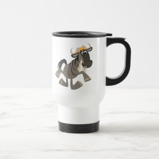 Niedlicher Cartoon Steche Tanzen Wildebeest Reisen Reisebecher