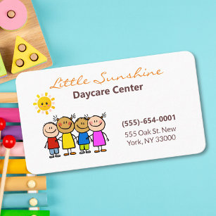 Niedlicher Cartoon Stick Children Daycare Kinderbe Visitenkarte