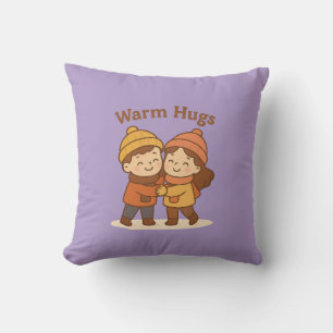 Niedlicher Cartoon Sticker - Boy & Girl Warm Hugs Kissen
