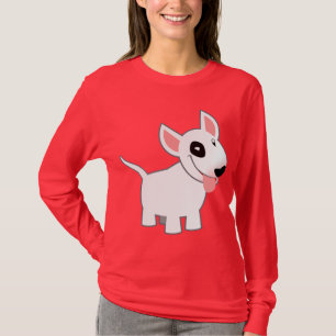 Niedlicher Cartoon-Stier-Terrier-Frauen-T - Shirt