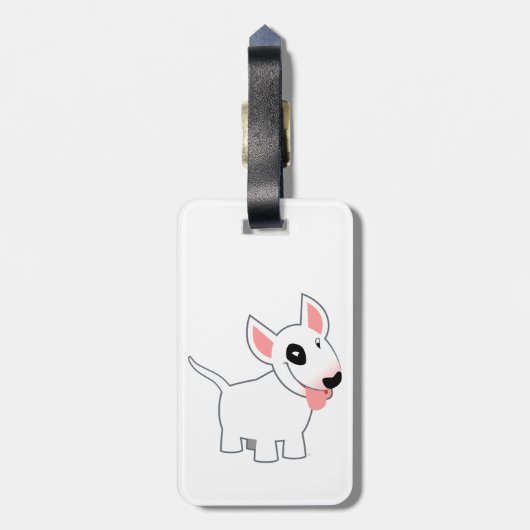 Niedlicher Cartoon-Stier-Terrier-Gepäck-Umbau Gepäckanhänger (Rückseite vertikal)