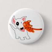 Niedlicher Cartoon-Stier-Terrier und Button (Vorderseite)
