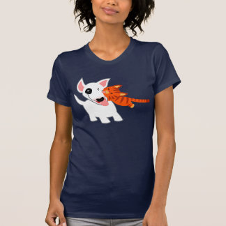 Niedlicher Cartoon-Stier-Terrier und T-Shirt