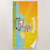 Niedlicher Cartoon Strandtuch (Vorderseite)