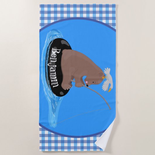 Niedlicher Cartoon Strandtuch (Vorderseite)