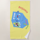 Niedlicher Cartoon Strandtuch (Vorderseite)