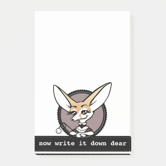 NIEDLICHER CARTOON STYLE FENNEC FOX POST-IT NOTEPA KLEBEZETTEL (Vorderseite)