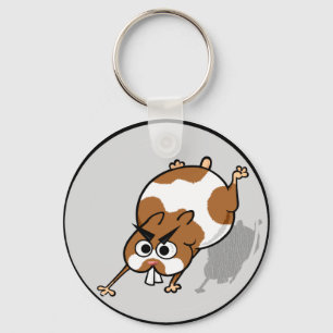NIEDLICHER CARTOON STYLE HAMSTER RUNDKETTE SCHLÜSSELANHÄNGER