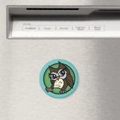 NIEDLICHER CARTOON STYLE OWL ROUND MAGNET (In Situ (Geschirrspüler))