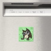 NIEDLICHER CARTOON STYLE OWL SQUARE MAGNET (In Situ (Geschirrspüler))