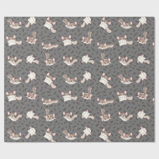 Niedlicher Cartoon Sugar Glider Geschenkpapier (Flach)