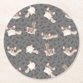 Niedlicher Cartoon Sugar Glider Runder Pappuntersetzer (Vorderseite)