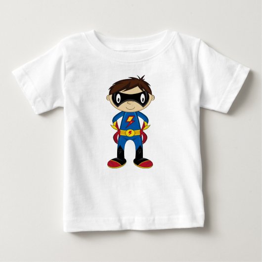 Niedlicher Cartoon Superhero Baby T-shirt (Vorderseite)